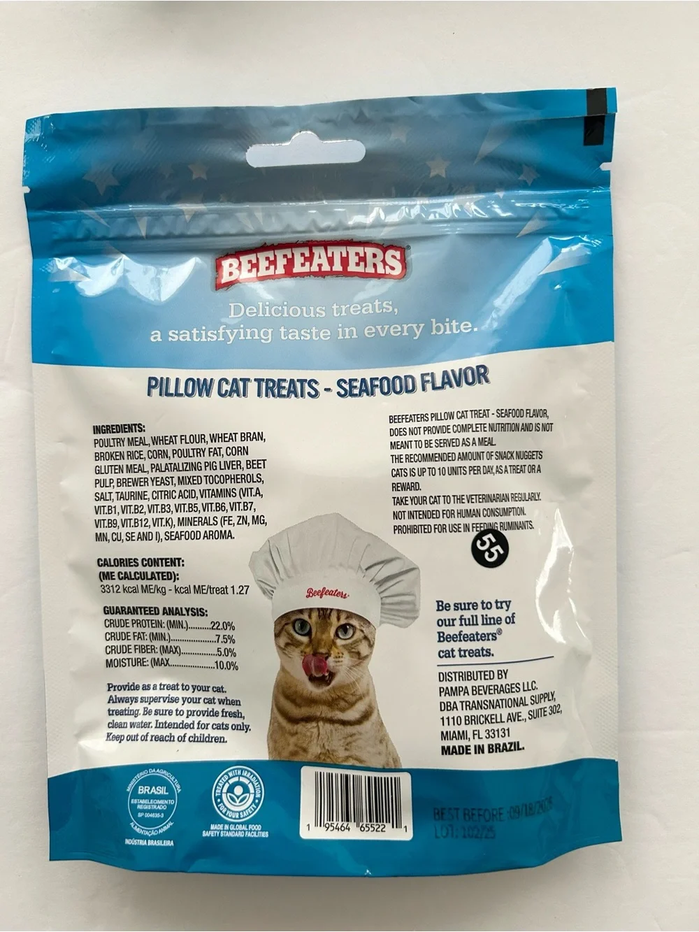 Cat Bundle Three Burt’s Bees Dander Reducing Wipes Beefeaters Pillow Cat Treats